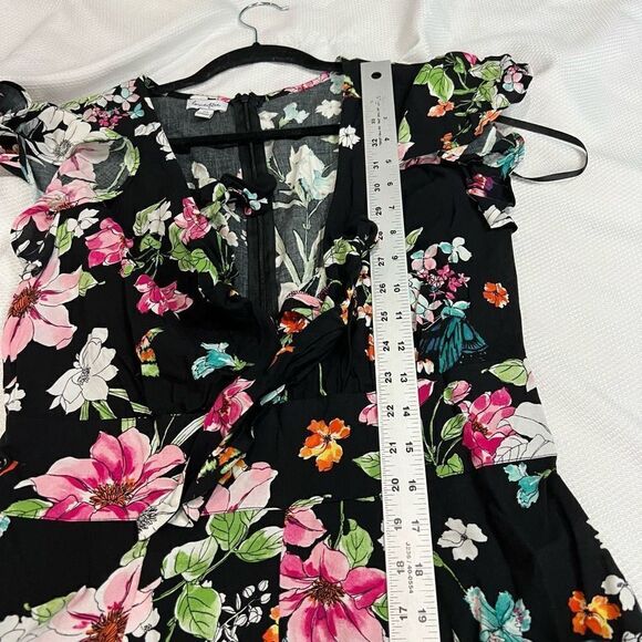 Love, Fire Black Floral Flutter Sleeve Jumpsuit - Picture 9 of 12